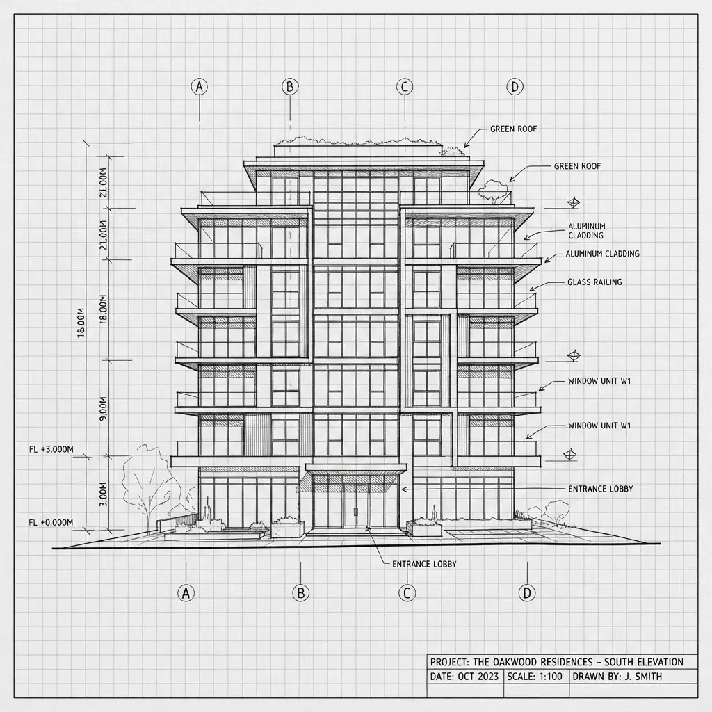 Architectural building sketch